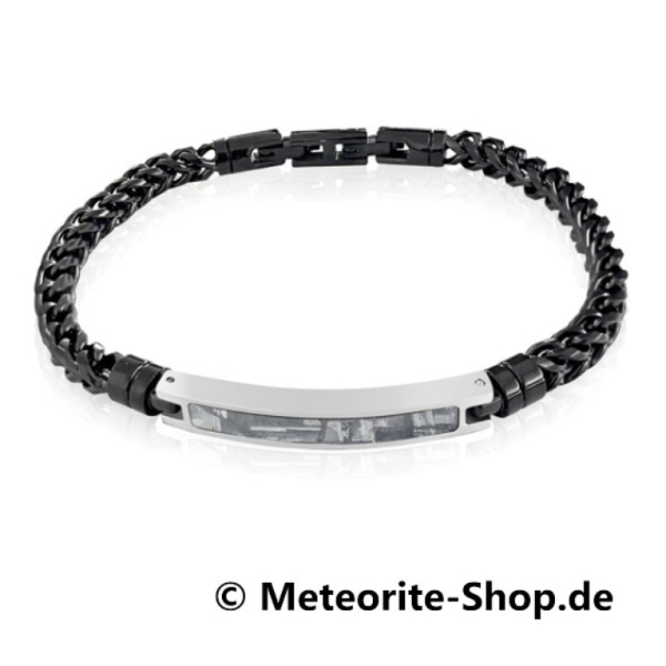 Eisen-Meteorit Kettenarmband (Muonionalusta | Edelstahl | Schwarz)